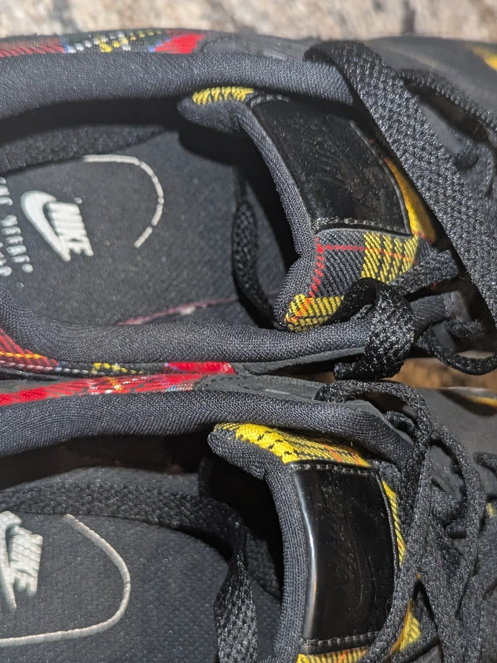 Nike Women’s Black, Yellow & Red Plaid Athletic Sneakers